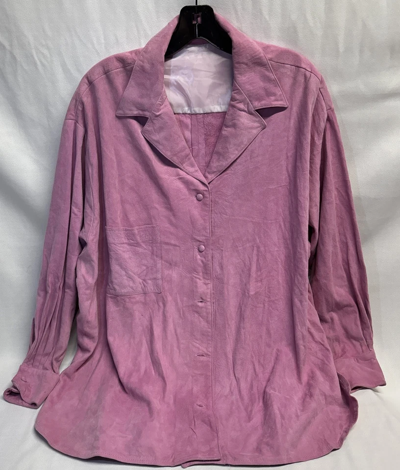 Chaqueta de gamuza de cordero rosa Firenze Santa Bárbara de colección talla única ¿mediana-grande? ¿años 80? Foto 2 de 4
