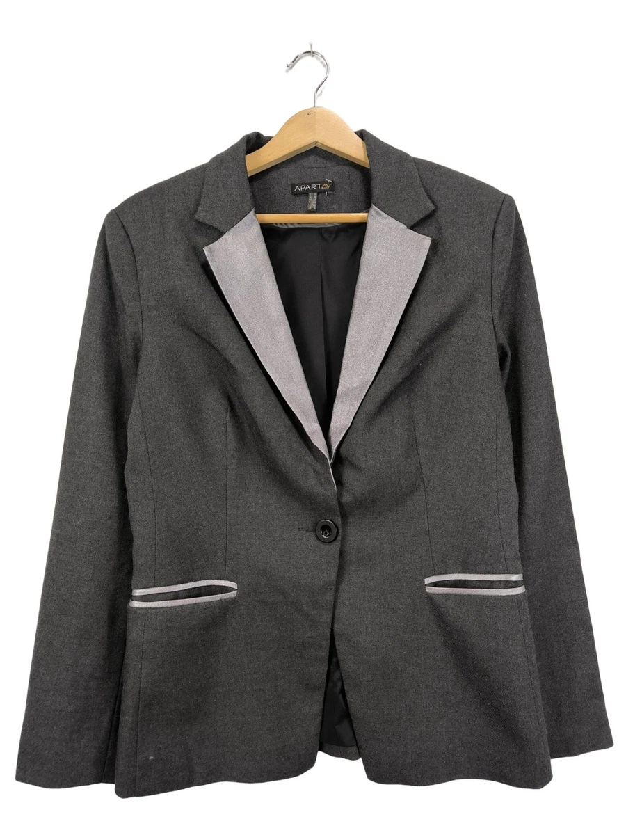 APART Klassischer Blazer Damen Blazer Gr. DE 38 schwarz-hellgrau Business-Look