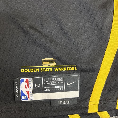 NWT Nike Golden State Warriors City Edition Jersey XL # 22 Wiggins Black Yellow - Picture 2 of 5