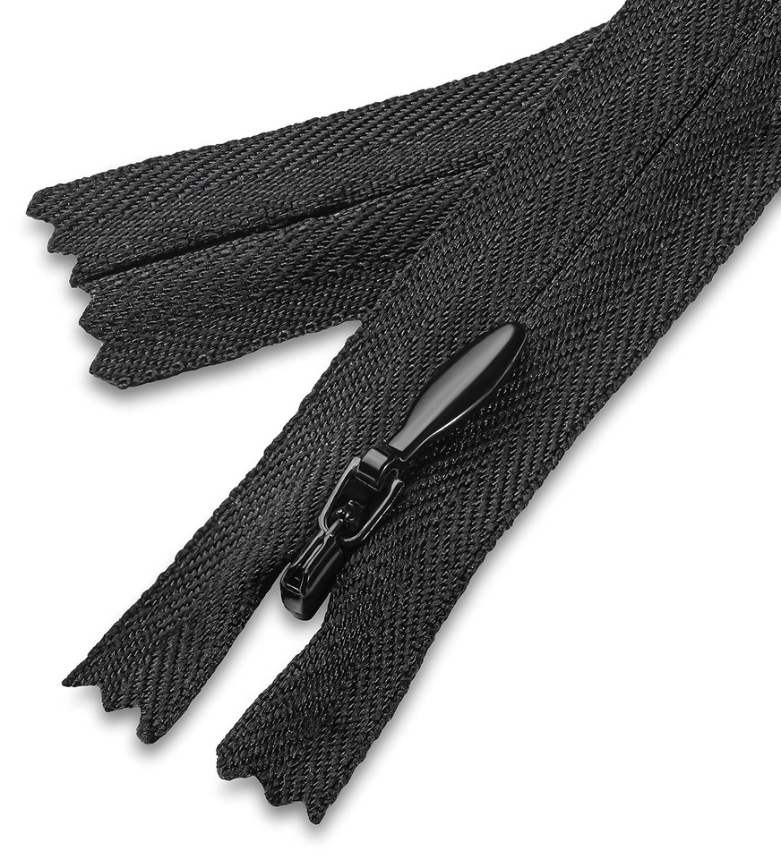 7 Inch Black Nylon Zipper Crafts Non Separating Zipper for Sewing Pouch ...