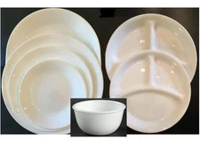 Corelle Winter Frost White Dinner Lunch Divided Plate Pasta Bowl Cup Used & New
