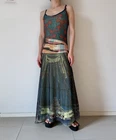 DDP Save The Queen vintage mesh Maxi Dress Naked Back  Summer y2k boho