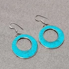 Tibetan Turquoise Handmade Bohemian Beautiful Jewelry Nepali Earrings 2" SR 5234
