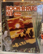 Malina Hook-A-Rug Latch Hook Western Horse Style 25-15 Factory Sealed