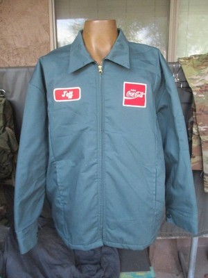 Vtg Coca Cola, COKE Warehouse, Factory Workwear Driver Jacket with Patches, XL R