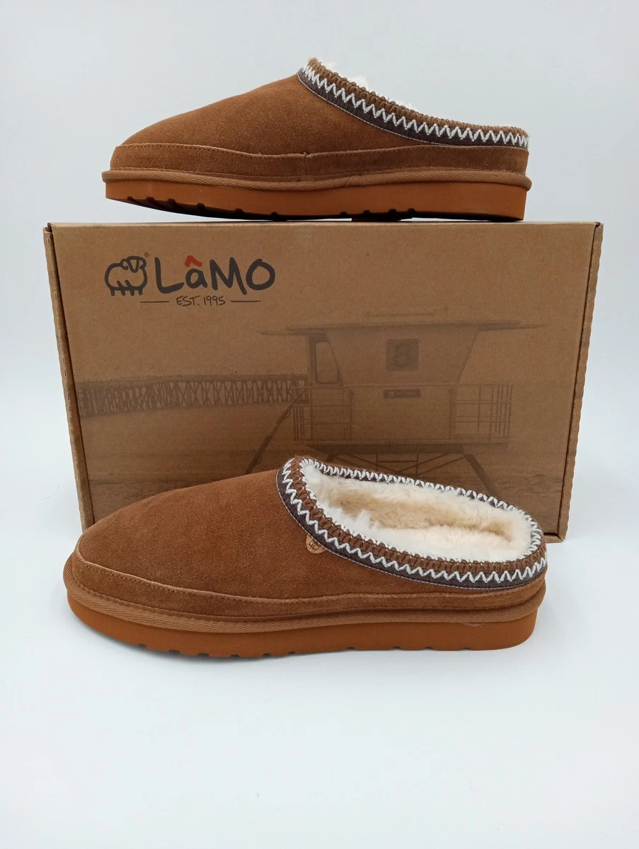 Lamo Wrap Suede Slippers Mens Small Size 7 8 EU40 Sheepskin Lining Chestnut New LAMO Suede Slippers for Men for sale | eBay main image 4
