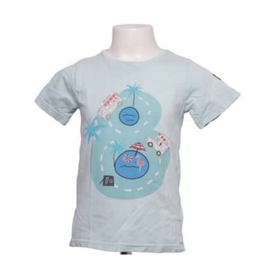 Polarn O. Pyret, T-shirt, Größe: 110/116, Blau/Mehrfarbig, Baumwolle, Print #ebV