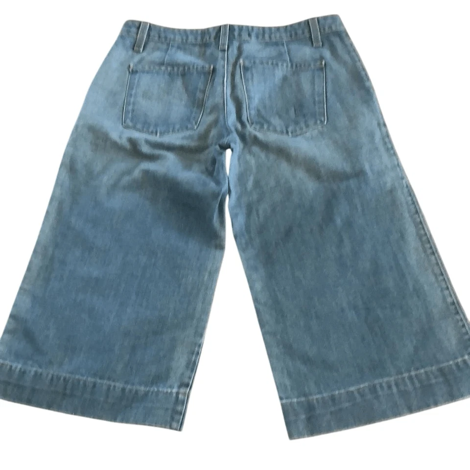 Jeans recortados vintage Lux lavado claro pierna ancha talla 11/12 Y2K Foto 2 de 4