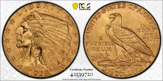PCGS 1928 MS65 Gold Eagle Indian Head $2.50 Quarter Coin #42539720