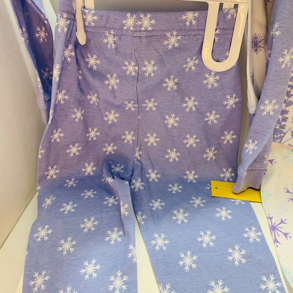 Conjunto de pijama de algodón ajustado manga larga de 4 piezas Disney Frozen Elsa Anna niña talla 4 Foto 3 de 4