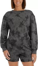 Member's Mark Women's Tie Dye Lightweight Sweatshirt Teal Smoke, Medium