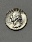 1942-D Denver Washington Quarter, US 25c Silver Coin, UNC BU Uncirculated