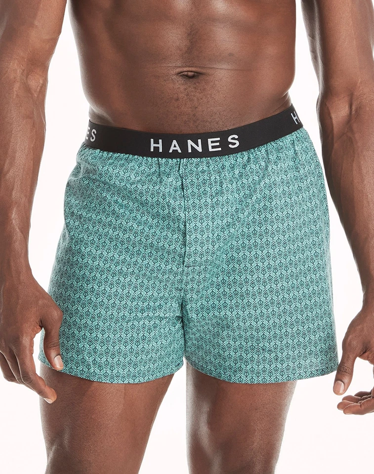 Paquete de 5 boxer Hanes clásicos para hombre SIN ETIQUETAS comodidad flexible algodón cintura ropa interior Foto 3 de 4