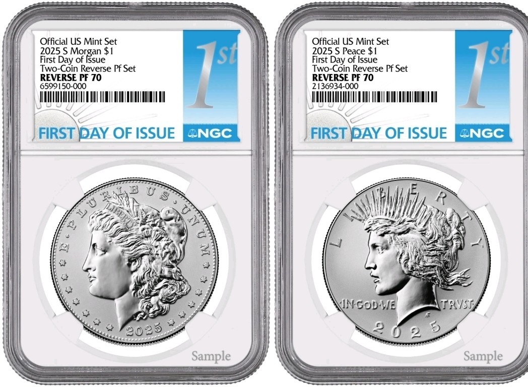 2025-S (PF70) Reverse Proof Morgan & Peace Silver Dollar (2 Coin