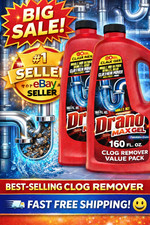 Drano Max Gel Drain Clog Remover, 160 Ounces, 2 Count
