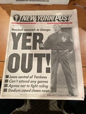 George Steinbrenner, New York Post, July 31, 1990, Newsstand, Yer Out!