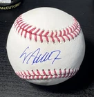 JO ADELL Signed OML Baseball MLB + Fanatics Hologram COA Angels
