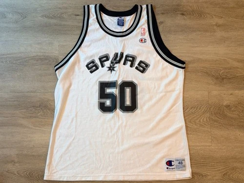 Vintage 1990s Champion David Robinson San Antonio Spurs White NBA Jersey Size 48 - product listing photo