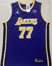 🔥 Camiseta deportiva para hombre Luka Dončić 🔥 #77 L.A. Lakers EDICIÓN ICONO LOGOTIPO BIBIGO L púrpura