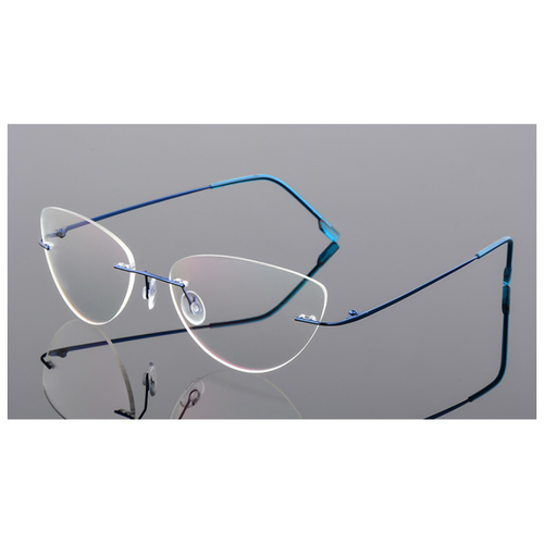 Metal Rimless Cat Eye Nearsighted Glasses Women Classic Retro Fashion Glasses - Picture 5 of 23