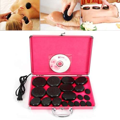 16/20/28 Pcs Hot Stone Massage Warmer Heating Box Rock Stone Heating SPA NEW! - Picture 2 of 51