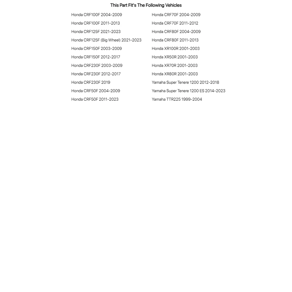 Fastway Evo Air Motorcycle Foot Pegs Kit Black For HONDA XR70R 2001-2003 - Image 2 of 2