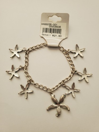 Golden Stella Green/Yellow Starfish Shape Charm with Lobster Closure Bracelet - Picture 4 of 4