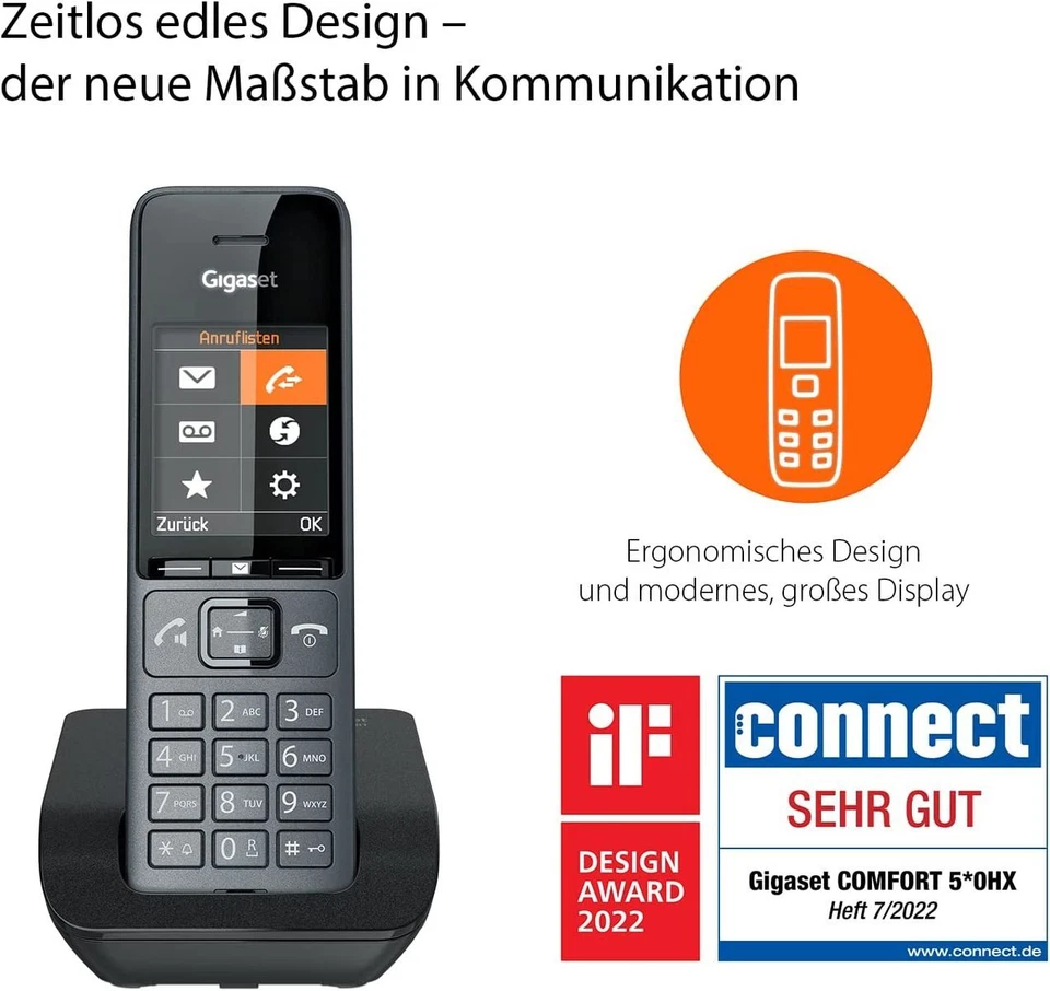 Gigaset Comfort 520 - Schnurloses DECT-Telefon - Elegantes Design - Brilliante A - Bild 2 von 4