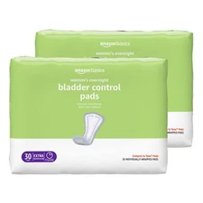60 Count Amazon Basics Incontinence Pads for Women, Bladder Control, Postpartum,