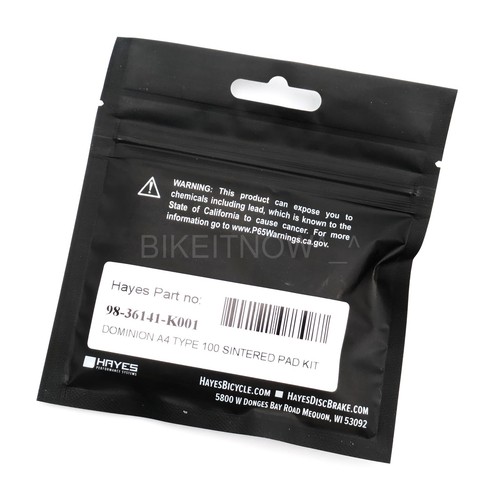 HAYES Dominion A4 T100 Sintered Brake Pads KIT, 98-36141-K001, 1 Pair - Picture 1 of 7