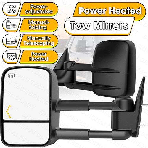 Pair Tow Mirrors Power Heated Signal For 2007-2013 Chevy Silverado 2500HD 3500HD