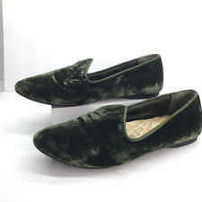 Birdies Women's The Heron Green Plush Velvet Loafers Flats Shoes Size 6