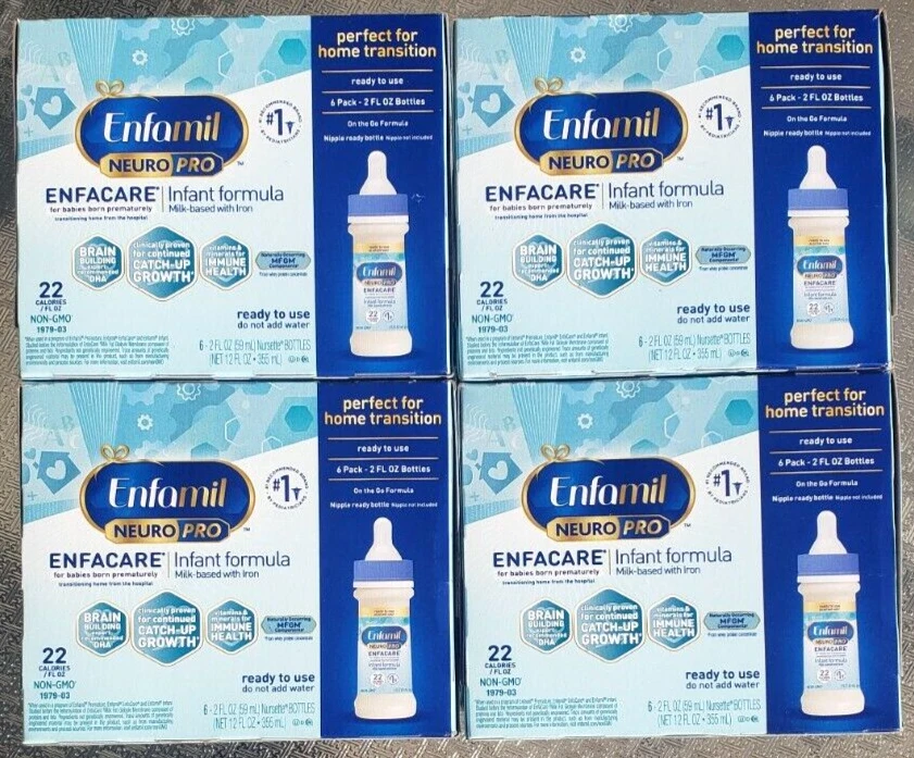24 Enfamil Enfacare Neuro Pro Infant Formula Bottles 2 oz each 4 Boxes NEW