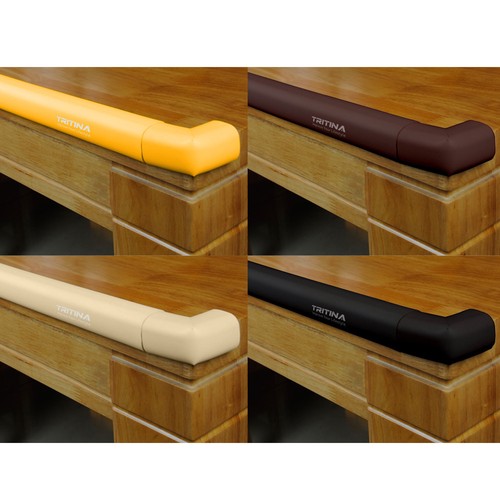 Tritina 14ft Corner Guards and Edge bumpers -13ft Edge,8 Corner(wood color) - Picture 10 of 12