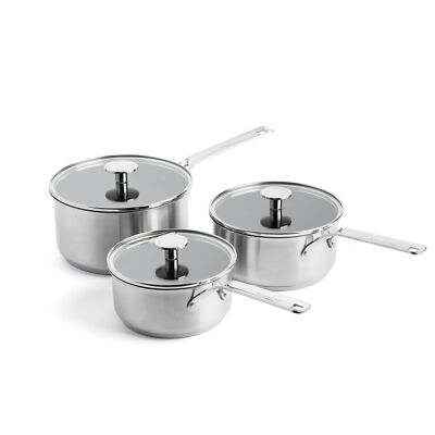 KitchenAid Stainless Steel Piece Saucepan Set Non-Stick PFAS-Free (Open  Box) UK