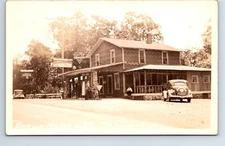 RPPC Real Photo Postcard West Virginia Gormania Amoco & Conoco Gas Station US 50