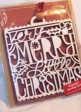 Demdaco Christmas Ornament/Greeting Card-Very Merry Little Christmas-Wooden-New