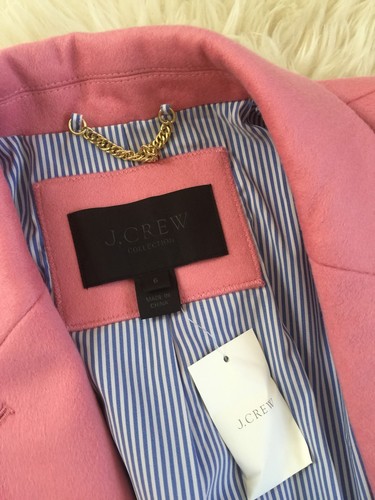 Nwt JCrew Collection Olivia Topcoat W/ Grosgrain Ribbon 6 Candy Pink F7077 $495 - Picture 8 of 12