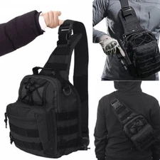 Outdoor Tactical Sling Bag Military MOLLE Crossbody Pack Chest Shoulder Backpack