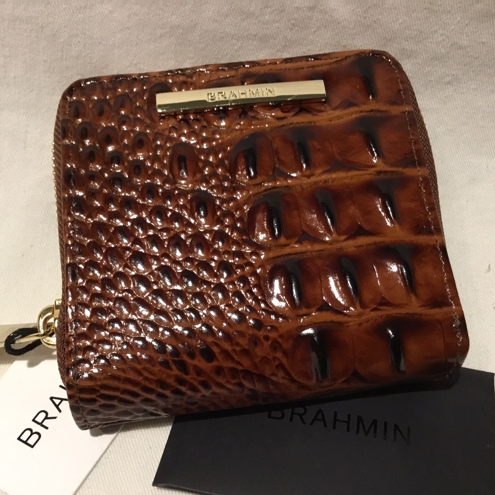 brahmin dark rum wallet