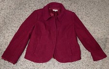 Vintage Pendleton Wool Coat - Size Large Petite Red Wool 2 Button