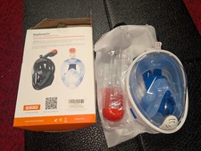 NEW Vangogo EasySnorkl S1 Snorkling Mask 180 Degree Adult Snorkel Blue Clear