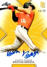 KRISTIAN NORIEGA 2021 Leaf Perfect Game Auto Yellow #13/20 BA-KN1
