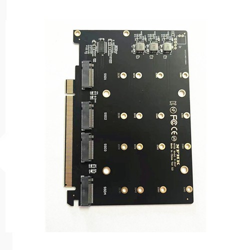 4 Port Card PCIe 4.0 x16 To M.2 NVMe x4 SSD Expansion Card SSD Adapter - Photo 4/5