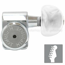 NEW Hipshot STAGGERED Tuners Fender  Directrofit  LOCKING Pearl Buttons - CHROME