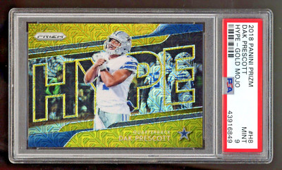 2018 Prizm DAK PRESCOTT Hype GOLD MOJO 1/10 Prizm #H8 Cowboys PSA 9
