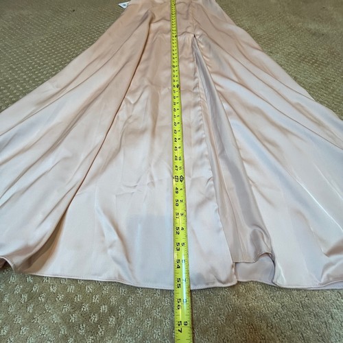 AZAZIE Clove English Rose Light Pink A-Line Pleated Stretch Satin Dress SZ 8 - Picture 17 of 23