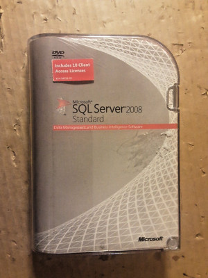 Original SQL Server 2008 STANDARD NUR MIT 10 CLIENTZUGRIFFSLIZENZEN, OHNE DISC