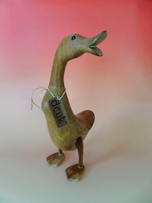 Dcuk The Duck Company Oscar Duck Natural Wood Hand Carved Bamboo 13 Inches