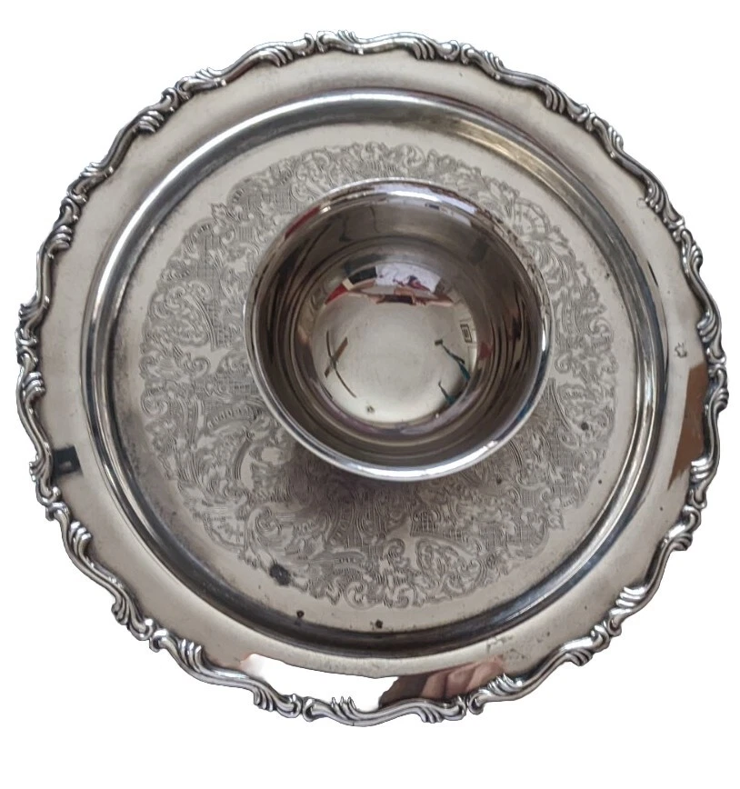 Vintage Oneida USA Silver Plated One Piece  Snack, Crudite & Dip Serving Plate - Image 3 of 4